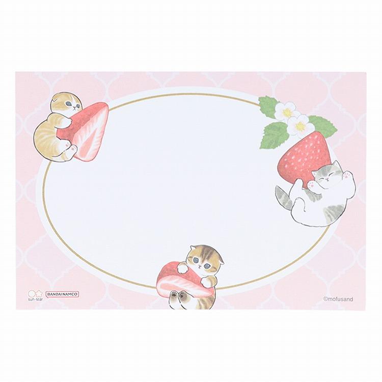 Sun-Star Stationery Memo Pad in Tin Can mofusand [S2840499] - Strawberry Tea